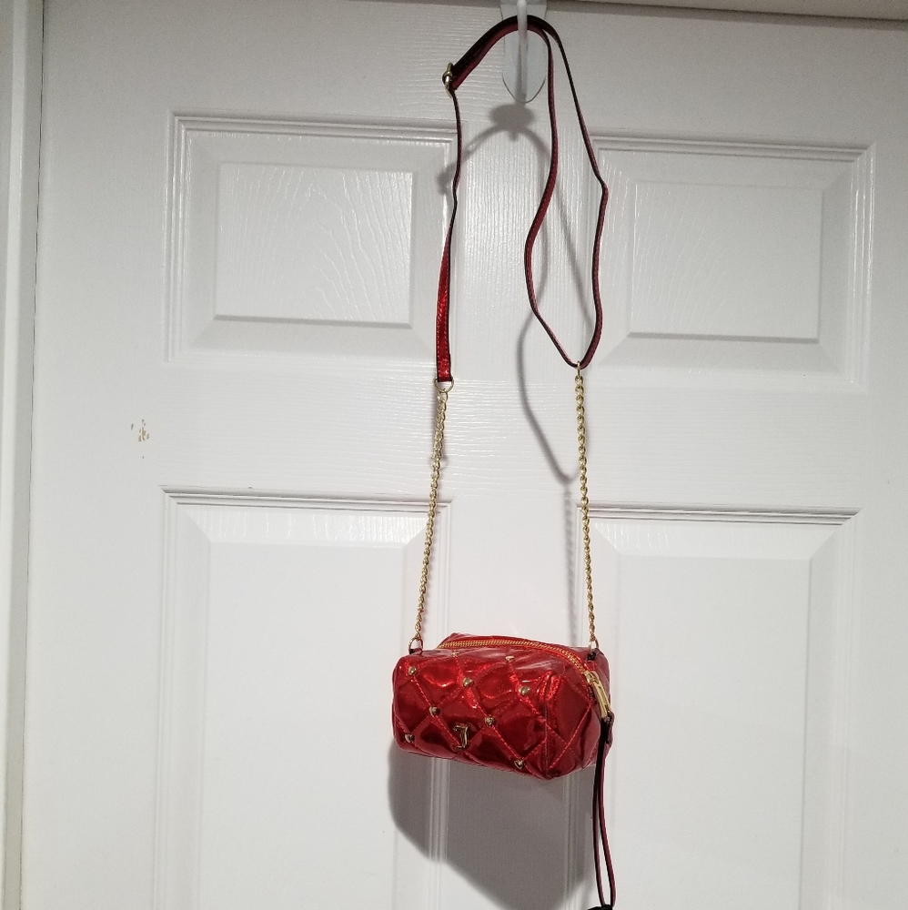 Juicy Couture Metallic Gold & Poppy Red Quilted Sofie Mini Crossbody Bag - Picture 7 of 15